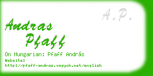 andras pfaff business card